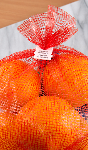 white printed plastic clip bag closure oranges